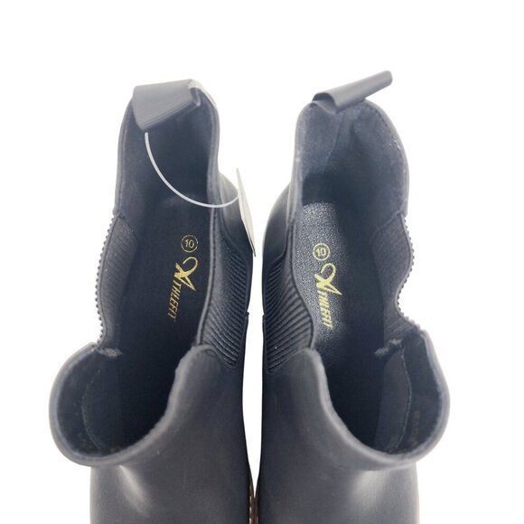 Womens athlefit Wedge Ankle Booties Size 10 Black Faux Leather - Picture 11 of 14